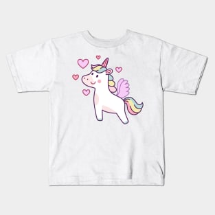 Cute Girl Unicorn Kids T-Shirt